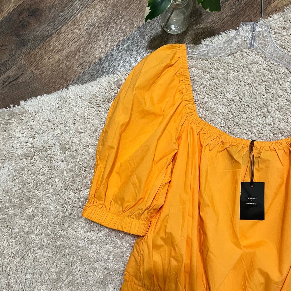 Nordstrom Code X Mode Size Large Orange Puff Slee… - image 3